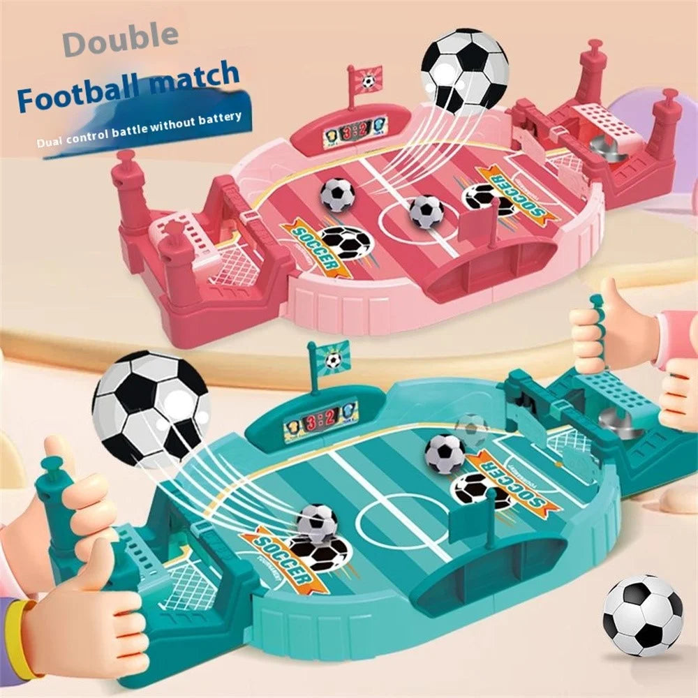 Mini Foosball Games with Bell Tabletop Football Soccer Pinball Sport Board Game for Kids Toy - Blue - 4