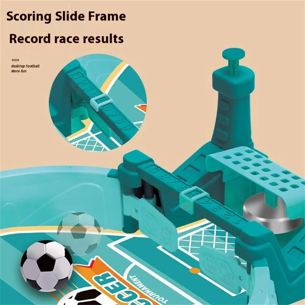 Mini Foosball Games with Bell Tabletop Football Soccer Pinball Sport Board Game for Kids Toy - Blue - 6