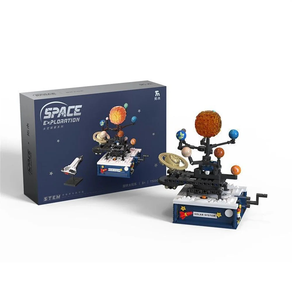 Rotating Solar System Puzzle Building Blocks STEM Educational Model Toy Mechanical Assembly Kit - 1
