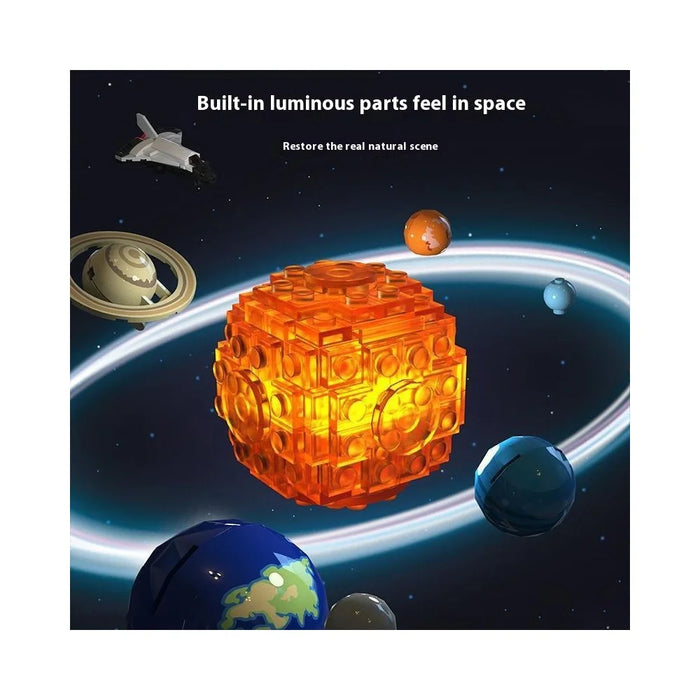 Rotating Solar System Puzzle Building Blocks STEM Educational Model Toy Mechanical Assembly Kit - 4