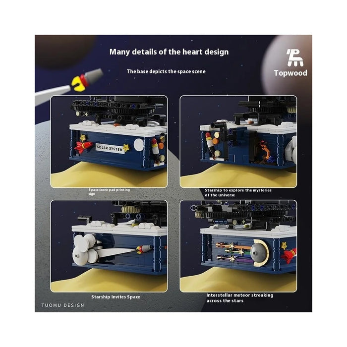 Rotating Solar System Puzzle Building Blocks STEM Educational Model Toy Mechanical Assembly Kit - 5