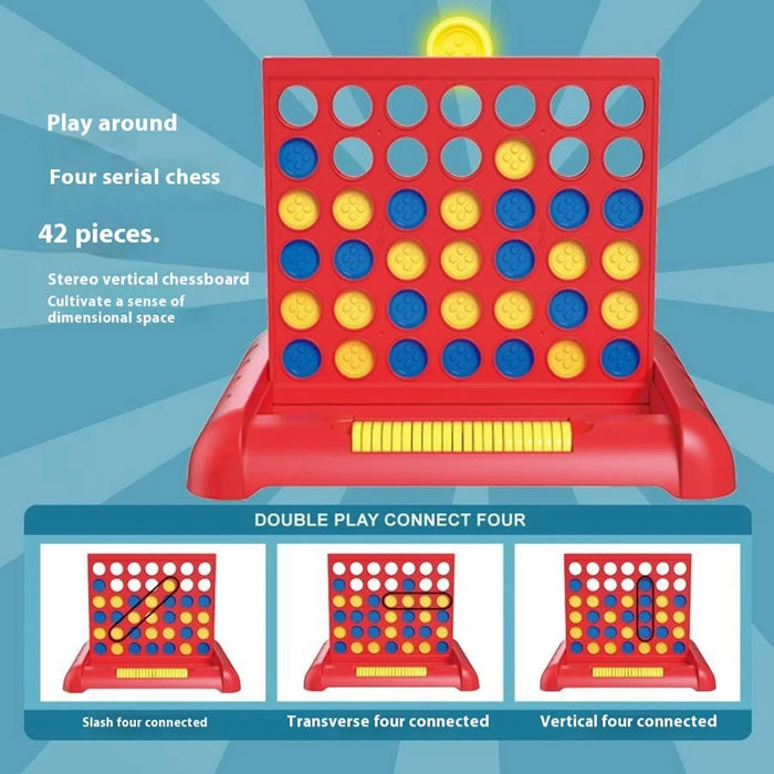 STEM Educational 4 in A Row Connect Four Game Board Toy for Kids / Interactive Parent-Child Tabletop Game - Red - 4