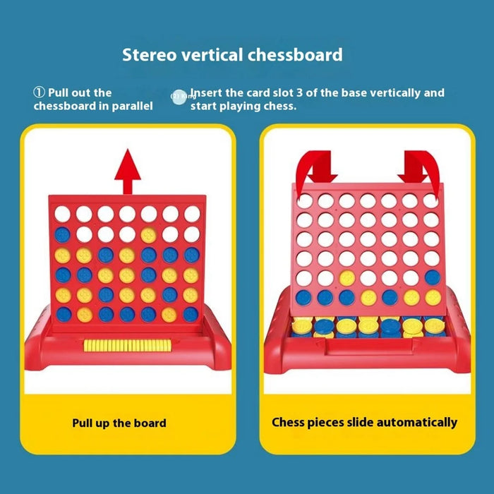 STEM Educational 4 in A Row Connect Four Game Board Toy for Kids / Interactive Parent-Child Tabletop Game - Red - 5