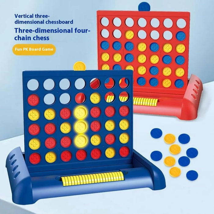 STEM Educational 4 in A Row Connect Four Game Board Toy for Kids / Interactive Parent-Child Tabletop Game - Red - 6