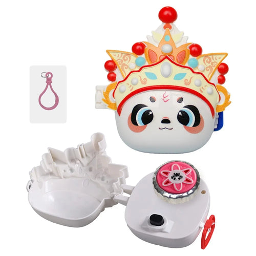 JDY827-2 Spinning Top Toy with Light Interactive Battle Gyro Toy Panda Design for Children - Red - 1