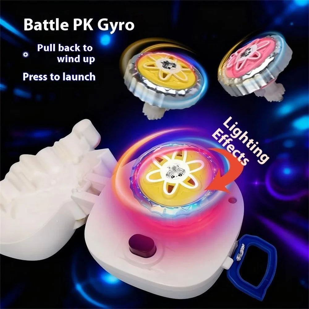 JDY827-2 Spinning Top Toy with Light Interactive Battle Gyro Toy Panda Design for Children - Red - 2