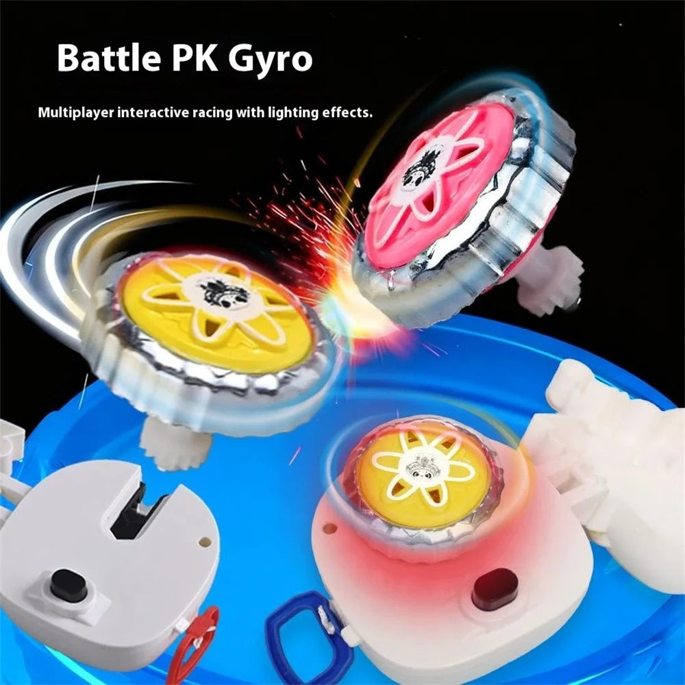 JDY827-2 Spinning Top Toy with Light Interactive Battle Gyro Toy Panda Design for Children - Red - 5