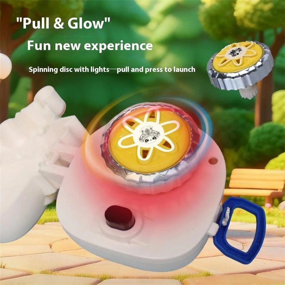 JDY827-2 Spinning Top Toy with Light Interactive Battle Gyro Toy Panda Design for Children - Red - 7