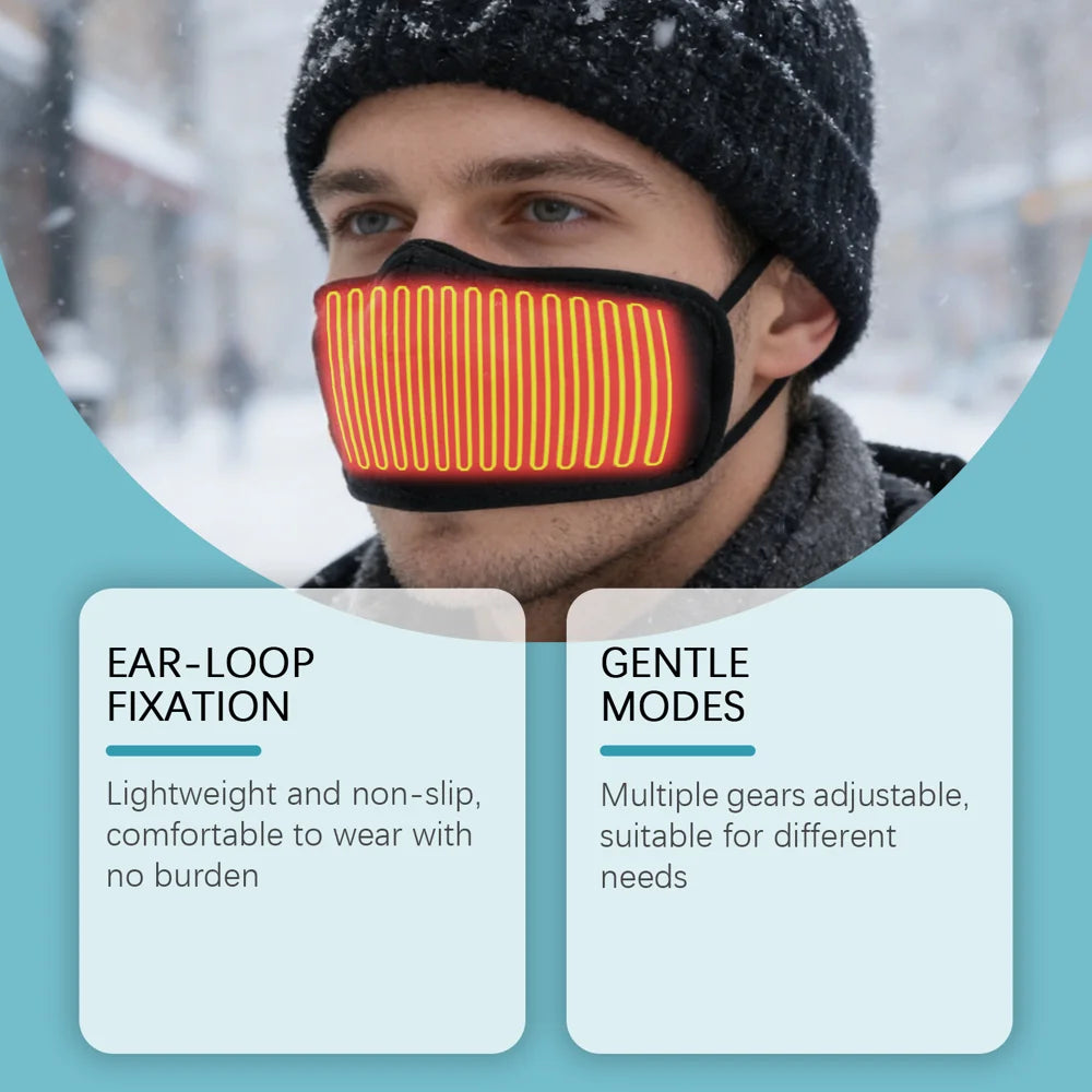 XORITA Nose Warmer Mask with Ear Loop Neoprene Winter Heated Nose Cover for Office Daily Commute - Black - 4