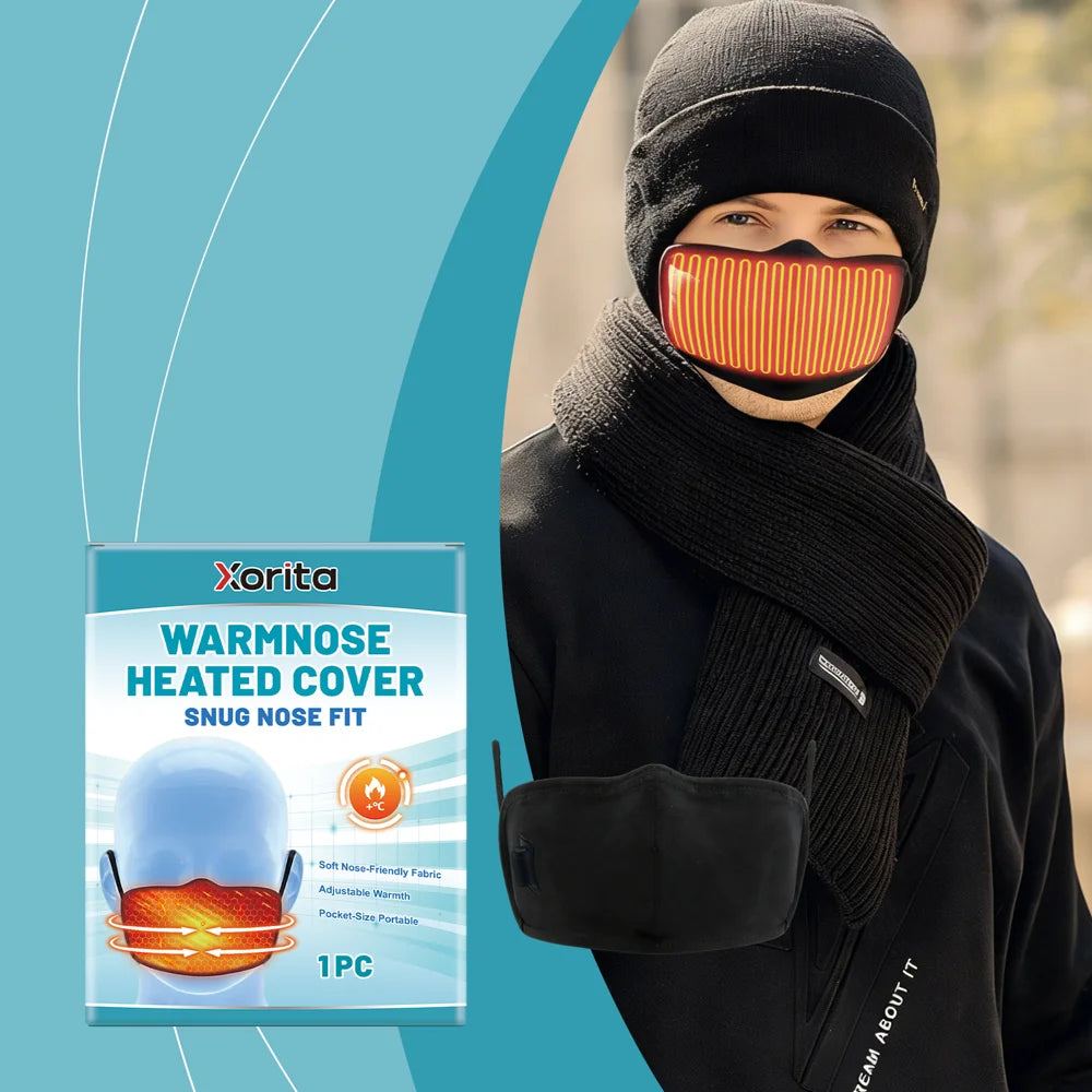 XORITA Nose Warmer Mask with Ear Loop Neoprene Winter Heated Nose Cover for Office Daily Commute - Black - 6