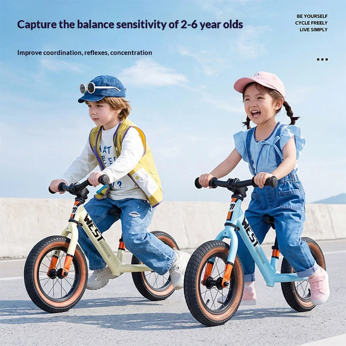 WEST BIKING YP1401067 Balance Bike for Kids Adjustable Seat Height No Pedals Children Training Bicycle - Yellow/10 Inch/For Ages 2-3.5 - 5