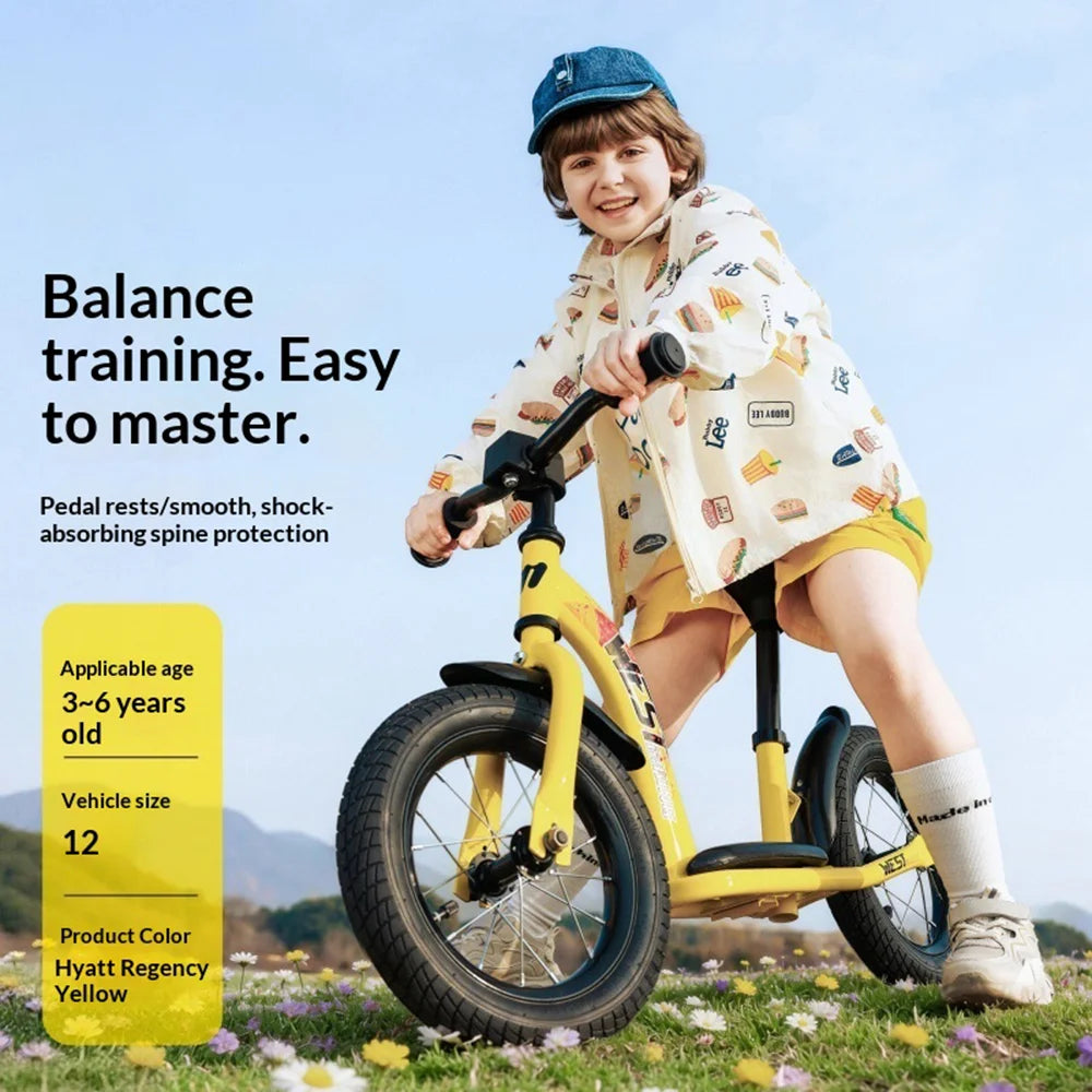 WEST BIKING YP1401068 10/12 Inch Balance Bike for Kids Adjustable Seat Height Children Learning Bicycle - Yellow/12 Inch/For Ages 3-6 - 2