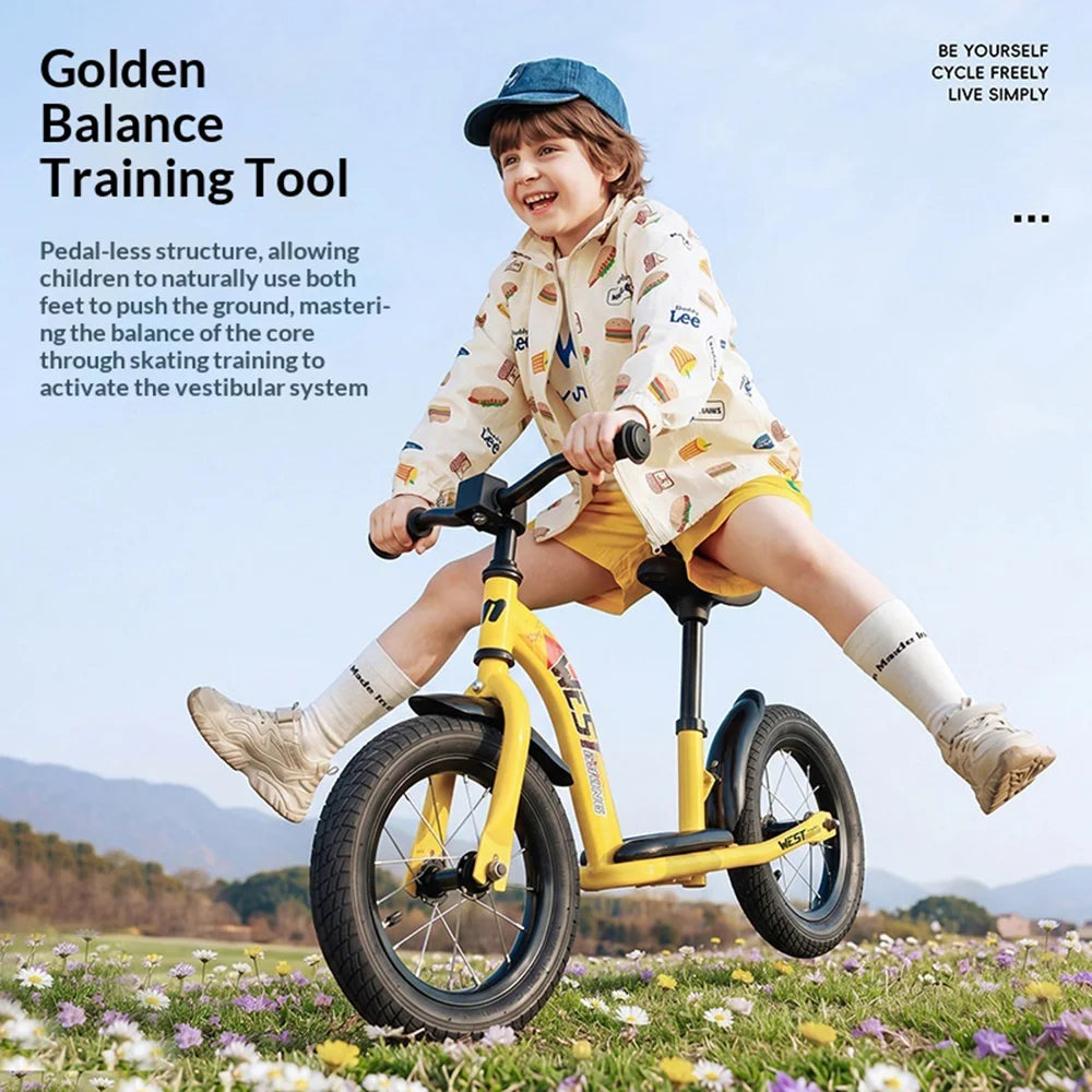 WEST BIKING YP1401068 10/12 Inch Balance Bike for Kids Adjustable Seat Height Children Learning Bicycle - Yellow/12 Inch/For Ages 3-6 - 3