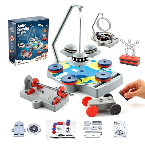 WH2158 12 in 1 Magnetic Science Experiment Kit Anti Gravity Maglev Toy for Kids Ages 8+ - Grey - 1