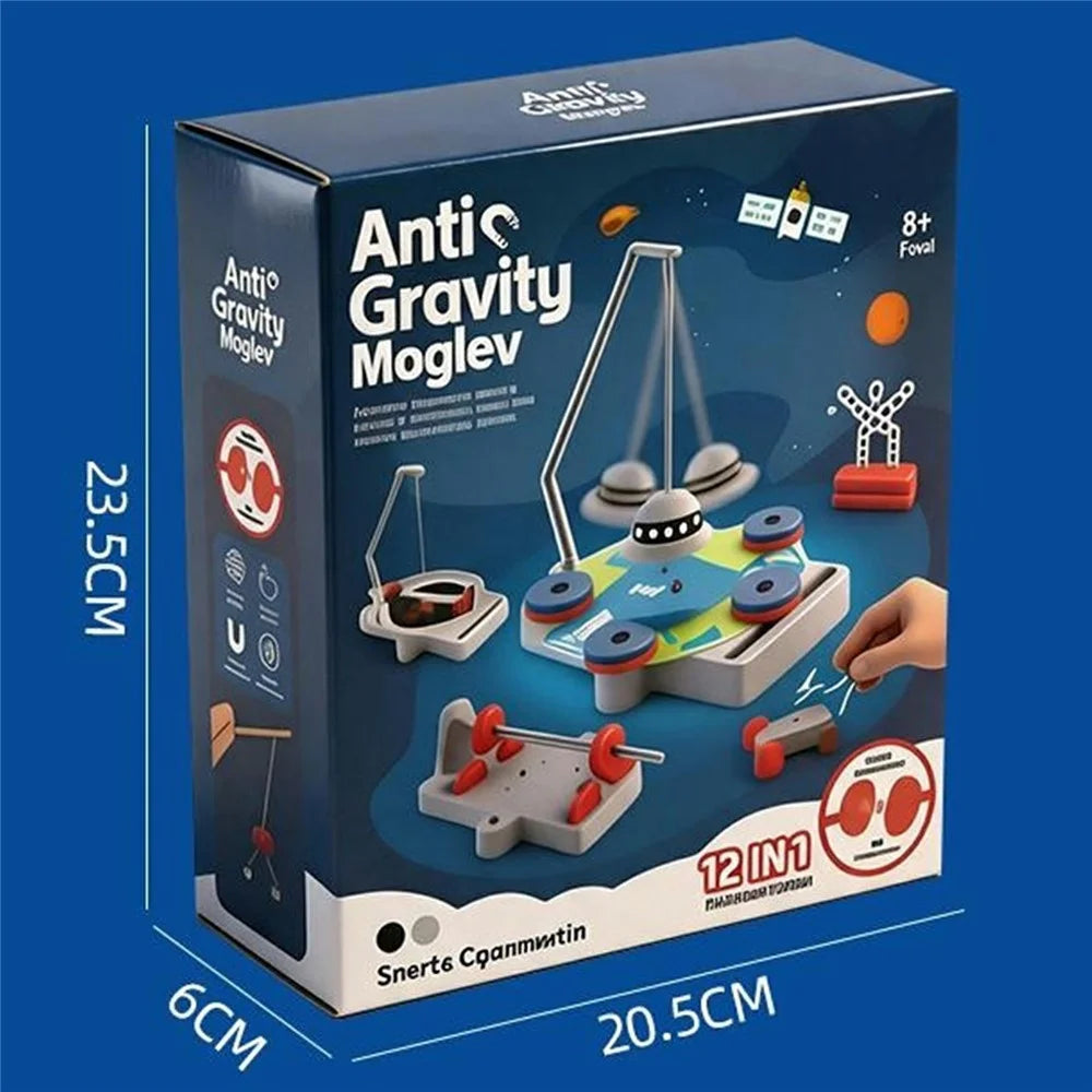 WH2158 12 in 1 Magnetic Science Experiment Kit Anti Gravity Maglev Toy for Kids Ages 8+ - Grey - 7