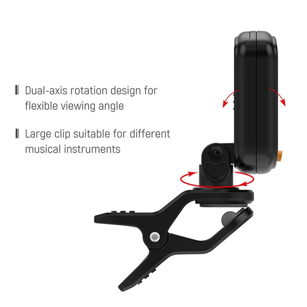AROMA AT-01A LCD Display Guitar Tuner Rotatable Clip-on Tuner for Chromatic Acoustic Guitar Bass Ukulele Guitar Accessories - 4