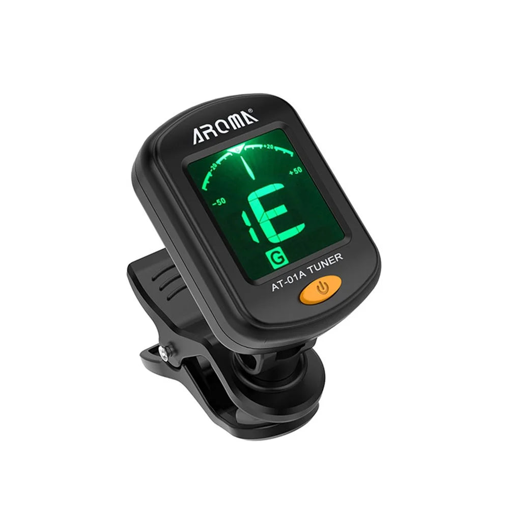 AROMA AT-01A LCD Display Guitar Tuner Rotatable Clip-on Tuner for Chromatic Acoustic Guitar Bass Ukulele Guitar Accessories - 6