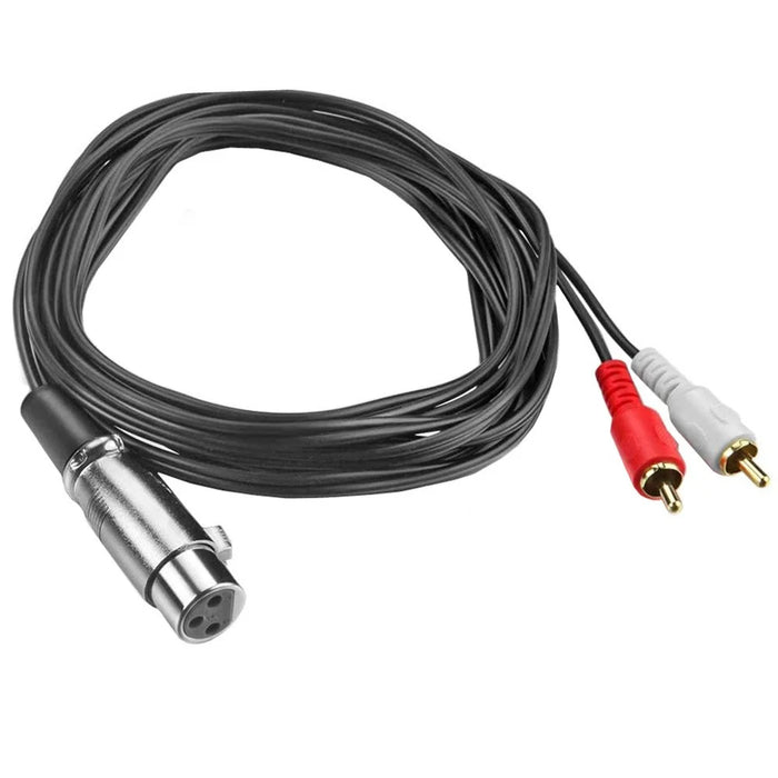 JUNSUNMAY 3m Dual RCA Male to XLR Female Y Splitter Breakout Cable Audio Adapter Cord - 5