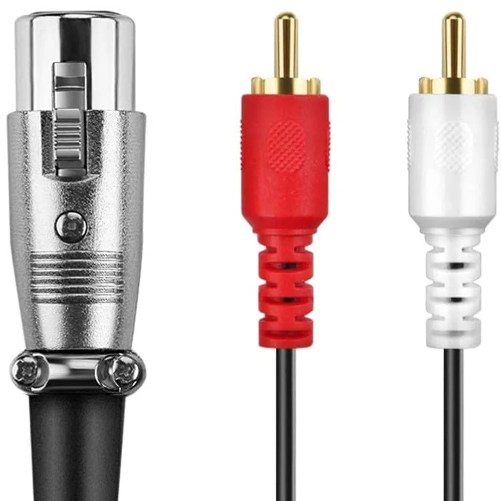 JUNSUNMAY 0.15m Dual RCA Male to XLR Female Cable Y Splitter Adapter Cord for Microphone Mixer Amplifier - 4