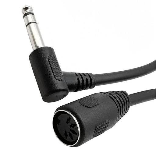 JUNSUNMAY 0.2m 6.35mm Male to 5 Pin Female MIDI Cable 90-Degree PVC Audio Adapter Cord - 2