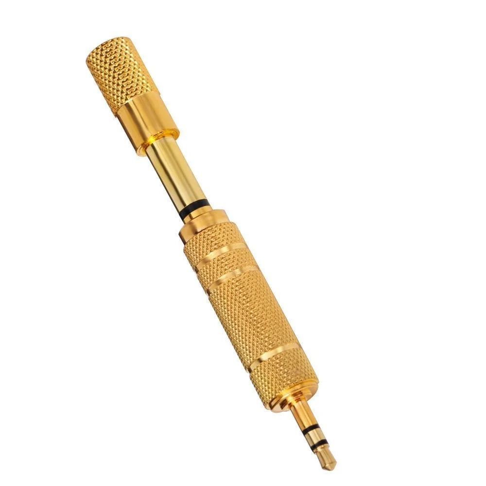 JUNSUNMAY 2Pcs Audio Adapter 6.35mm Male to 3.5mm Female + 3.5mm Male to 6.35mm Female Jack Converter - 5