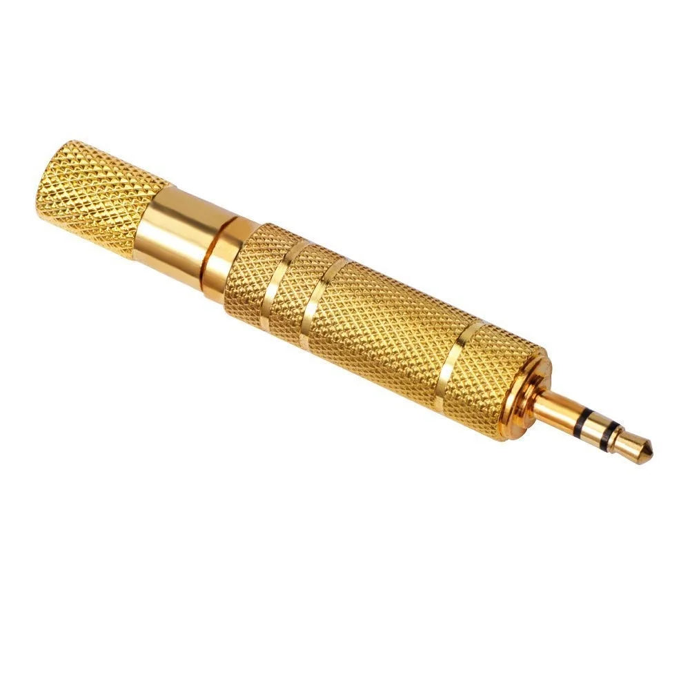 JUNSUNMAY 2Pcs Audio Adapter 6.35mm Male to 3.5mm Female + 3.5mm Male to 6.35mm Female Jack Converter - 7