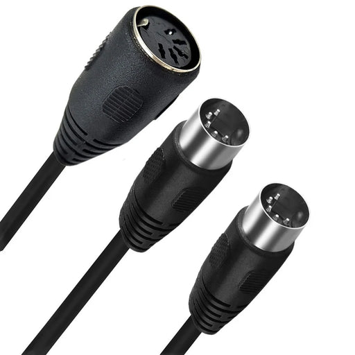 JUNSUNMAY 0.5m MIDI DIN 5 Pin 1 to 2 Male to Female Y Splitter Adapter Extension Audio Cable - 1