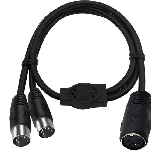 JUNSUNMAY 0.5m MIDI DIN 5 Pin 1 to 2 Male to Female Y Splitter Adapter Extension Audio Cable - 2