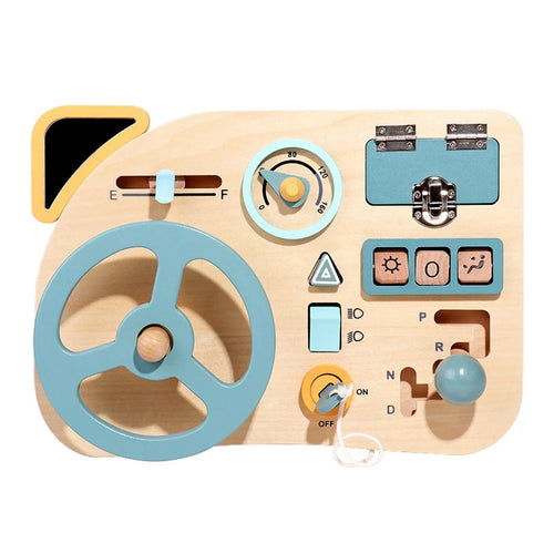 Wooden Board Sensory Toys for Toddlers Toy Steering Wheel Educational Toy for Kids - 1