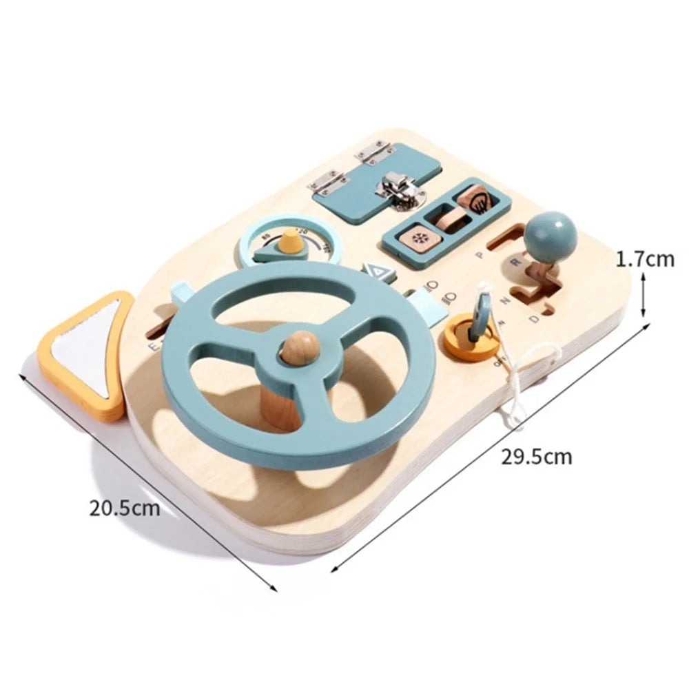 Wooden Board Sensory Toys for Toddlers Toy Steering Wheel Educational Toy for Kids - 5