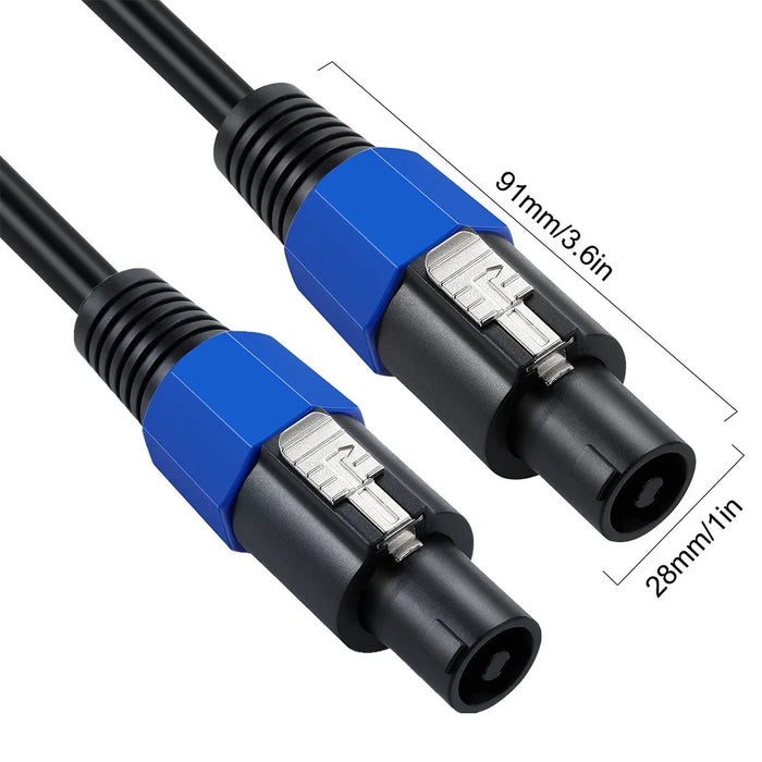 JUNSUNMAY 25FT Speakon Speaker Cable Male to Male Audio Amplifier Cord with Twist Lock - 5