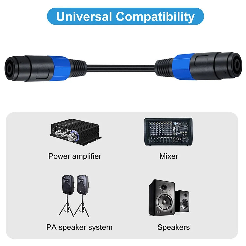 JUNSUNMAY 20cm Speakon Female to Speakon Female Cable Audio Cord for Speakers Subwoofer - 3