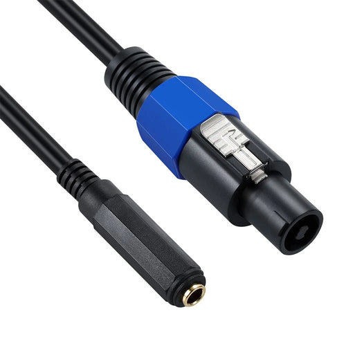 JUNSUNMAY 50cm Speakon Male to 6.35mm Female Cable Speaker Audio Cord with Twist Lock - 1