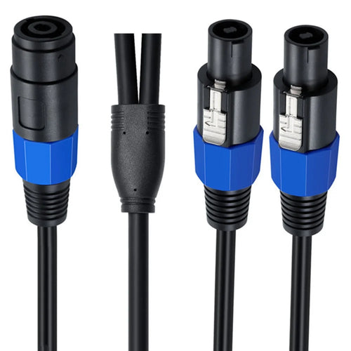JUNSUNMAY 50cm Speakon Splitter Cable 1 Female to 2 Male Audio Speaker Amplifier Extension Cord - 1