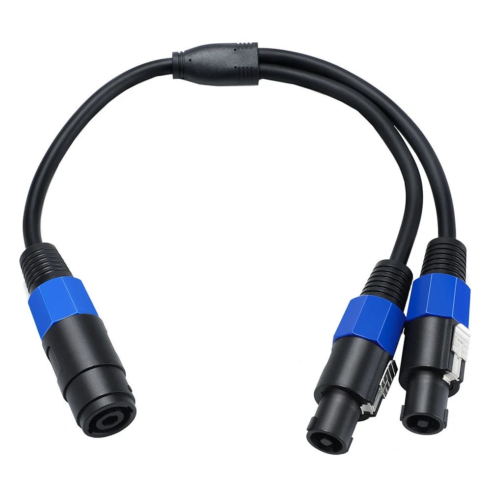 JUNSUNMAY 50cm Speakon Splitter Cable 1 Female to 2 Male Audio Speaker Amplifier Extension Cord - 2