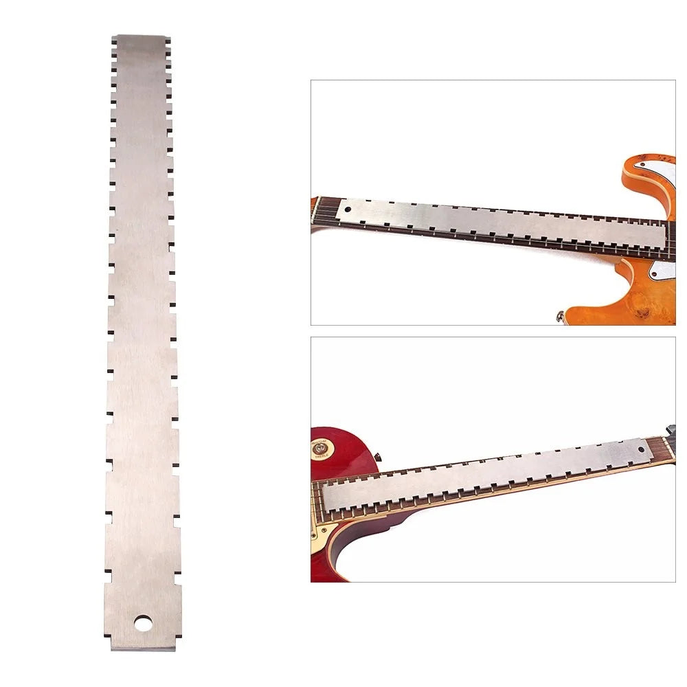 Guitar Neck Ruler Stainless Steel 42cm Luthiers Tool for Electric Guitars Measuring - 2