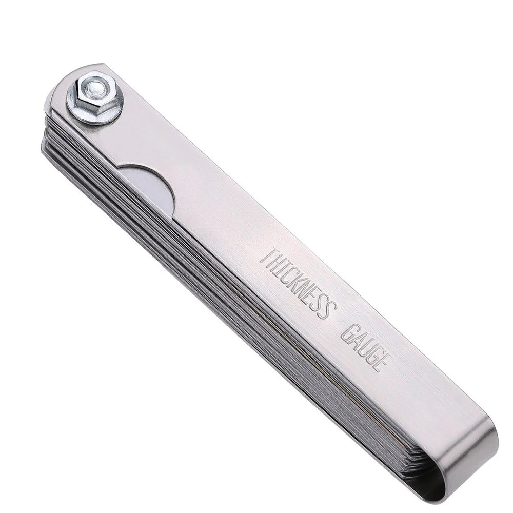 32 Blades Feeler Gauge Stainless Steel Dual Marked Metric and Imperial Gap Measuring Tool for Guitar Bass - 4