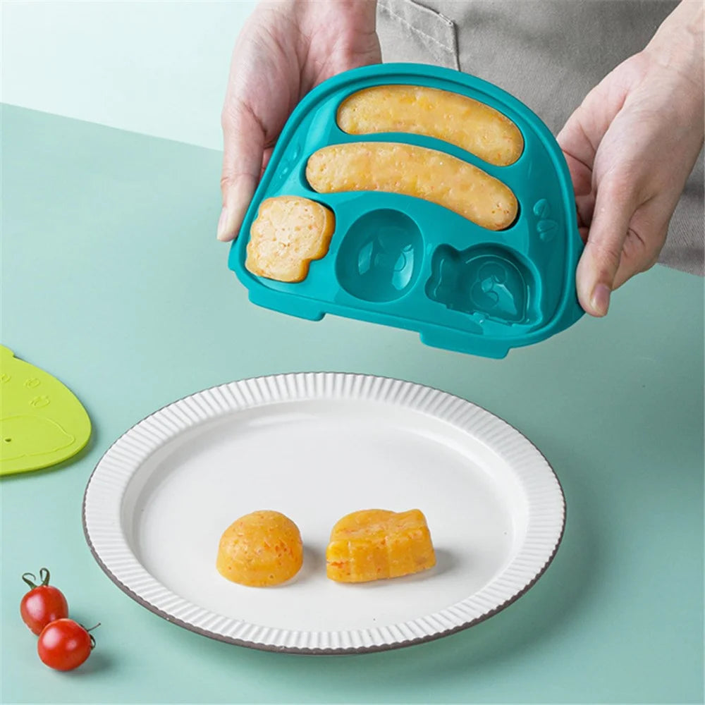 HOGOKIDS Silicone Sausage Maker Dinosaur Shape Steamed Pastry Mold with Lid ST (BPA Free, No FDA Certificate) - Green - 4