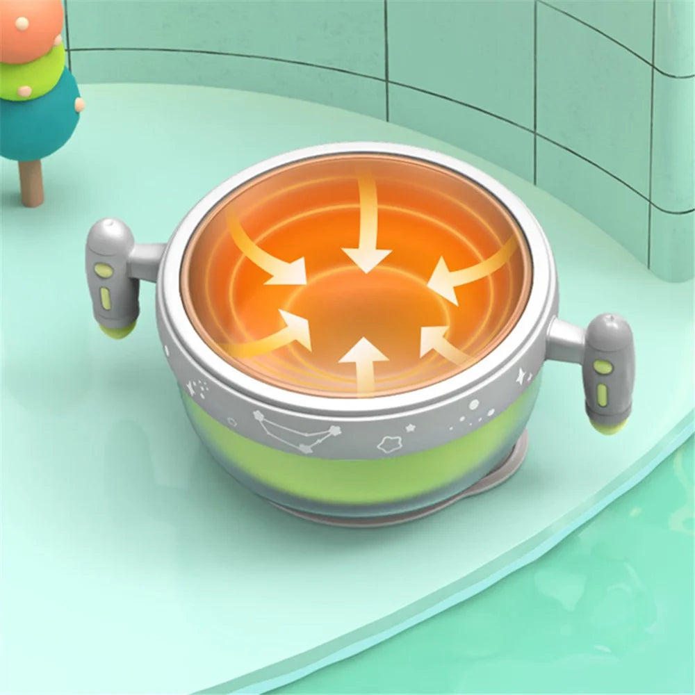 HOGOKIDS 400ml Injection Hot Water Insulation Kids Warm Tableware Food Warming Bowl ST (BPA Free, No FDA Certificate) - Green - 4