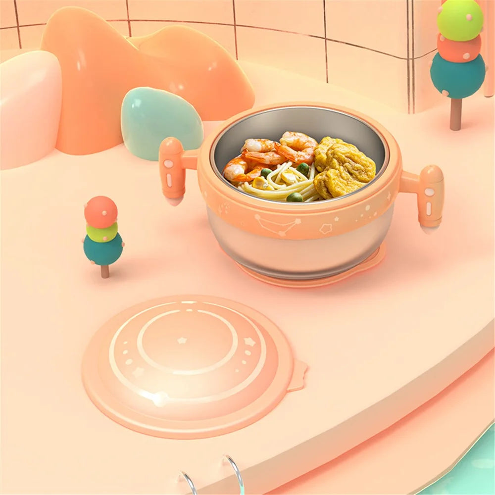 HOGOKIDS 400ml Injection Hot Water Insulation Kids Warm Tableware Food Warming Bowl ST (BPA Free, No FDA Certificate) - Green - 5