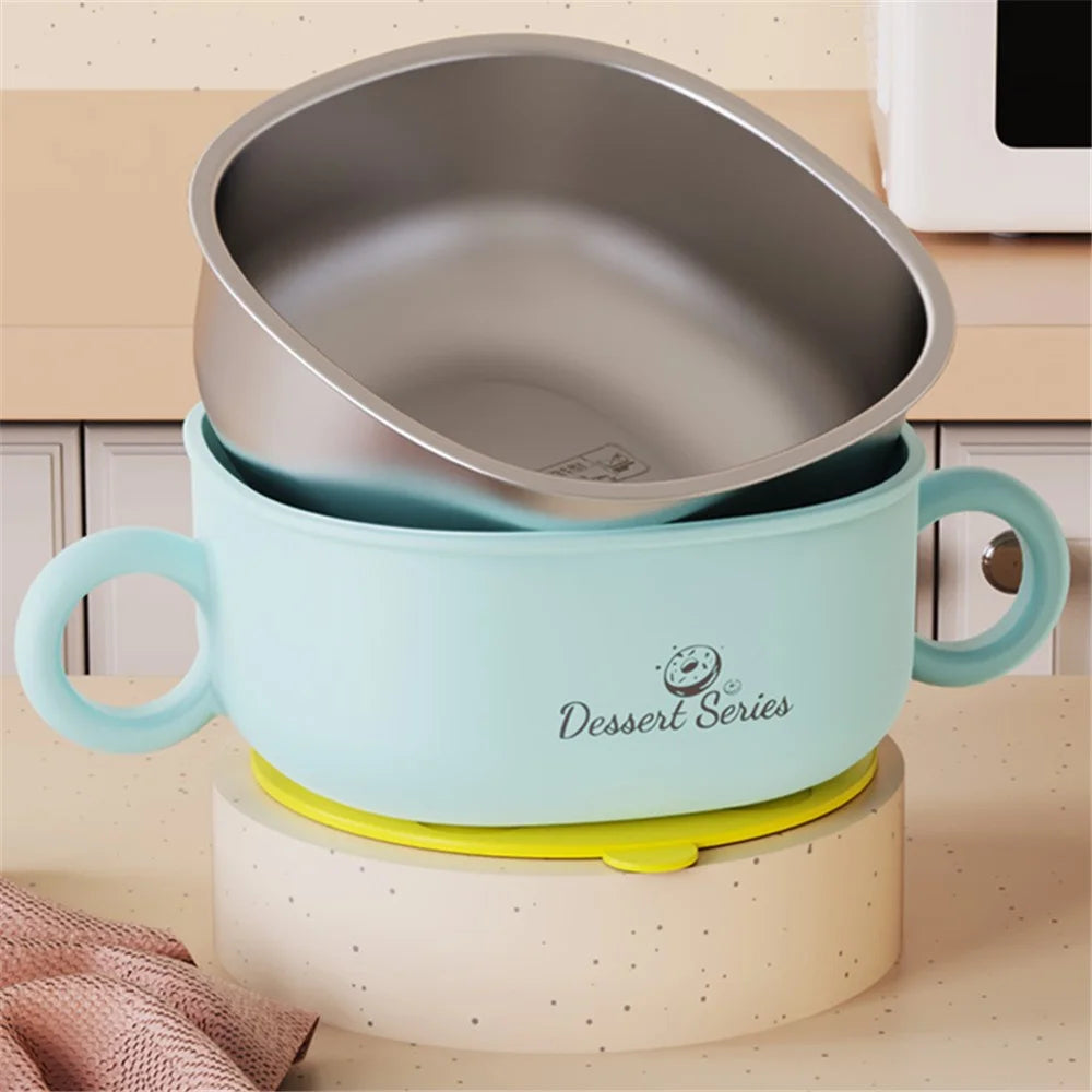 JIAYI BABY 300ml Children 316 Stainless Steel Insulation Bowl Baby Food Supplement Bowl ST (BPA Free, No FDA Certificate) - Green - 5