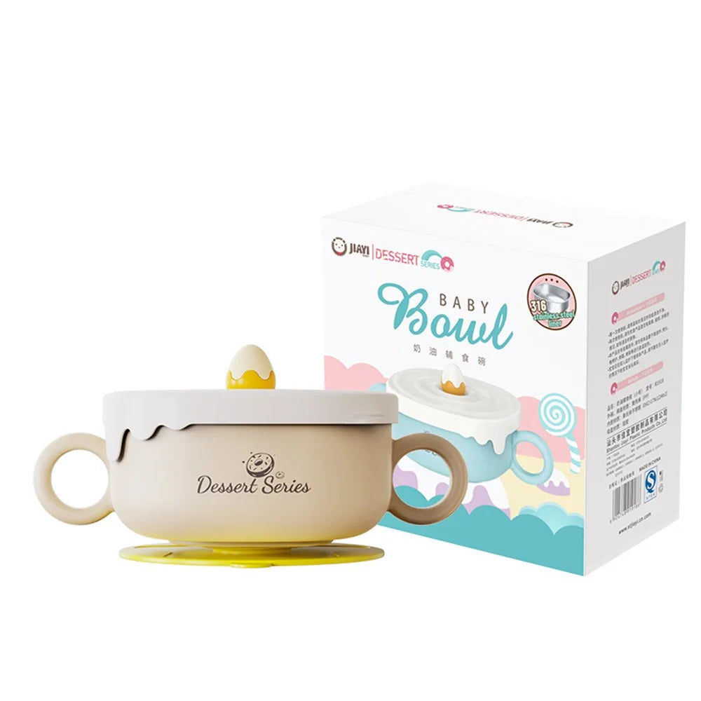 JIAYI BABY 300ml Children 316 Stainless Steel Insulation Bowl Baby Food Supplement Bowl ST (BPA Free, No FDA Certificate) - Green - 6