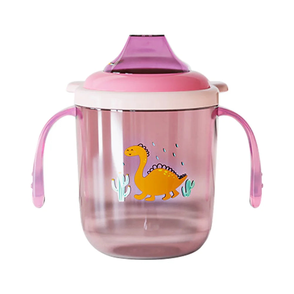 250ml Baby Feeding Cup Children Learn Drinking Bottle with Handles ST (BPA Free, No FDA Certificate) - Light Pink / Sippy Cup - 1