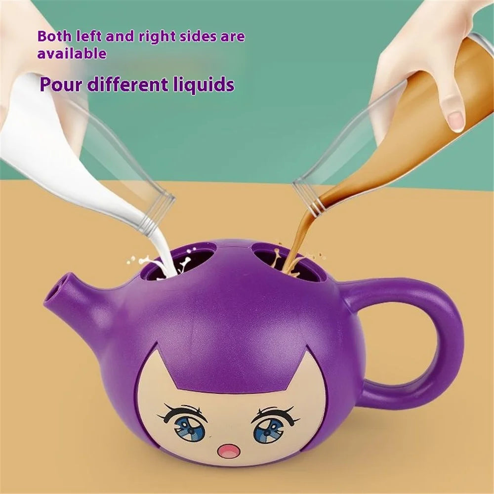 GS-3373 Children Science Experiment Cartoon Teapot Magic Props Students Performance Magic Toy - Black - 3