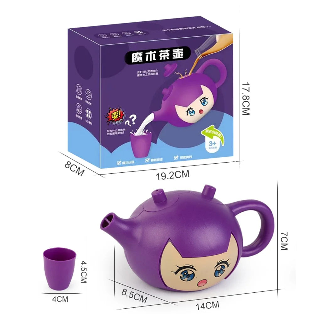 GS-3373 Children Science Experiment Cartoon Teapot Magic Props Students Performance Magic Toy - Black - 6