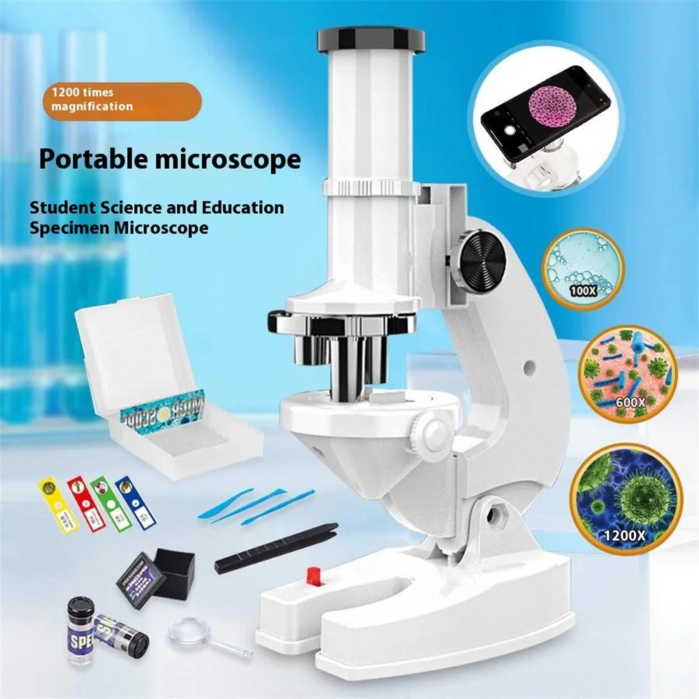 2235 Children Microscope 1200X Magnifying Phone Observation STEM Students Science Experiment Toy - 5