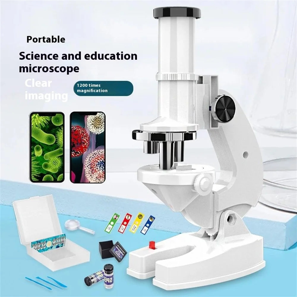 2235 Children Microscope 1200X Magnifying Phone Observation STEM Students Science Experiment Toy - 6