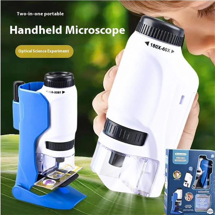 2228 Portable Handheld Microscope 180X Biological Magnification Students Outdoor Observe Science Toy - 3