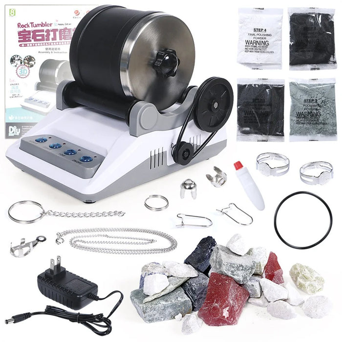 Children's Fun Electric Gem Polishing Machine Physical Science Experiment Kit Educational Toy - US Plug - 3