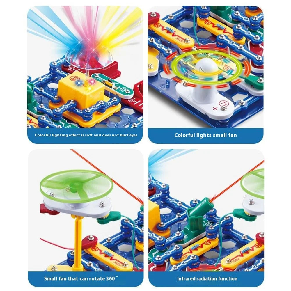 DIANXUEXIAOZI Electronic Building Blocks for Kids Circuits Physics Experiment STEM Toy Educational Kit - 4